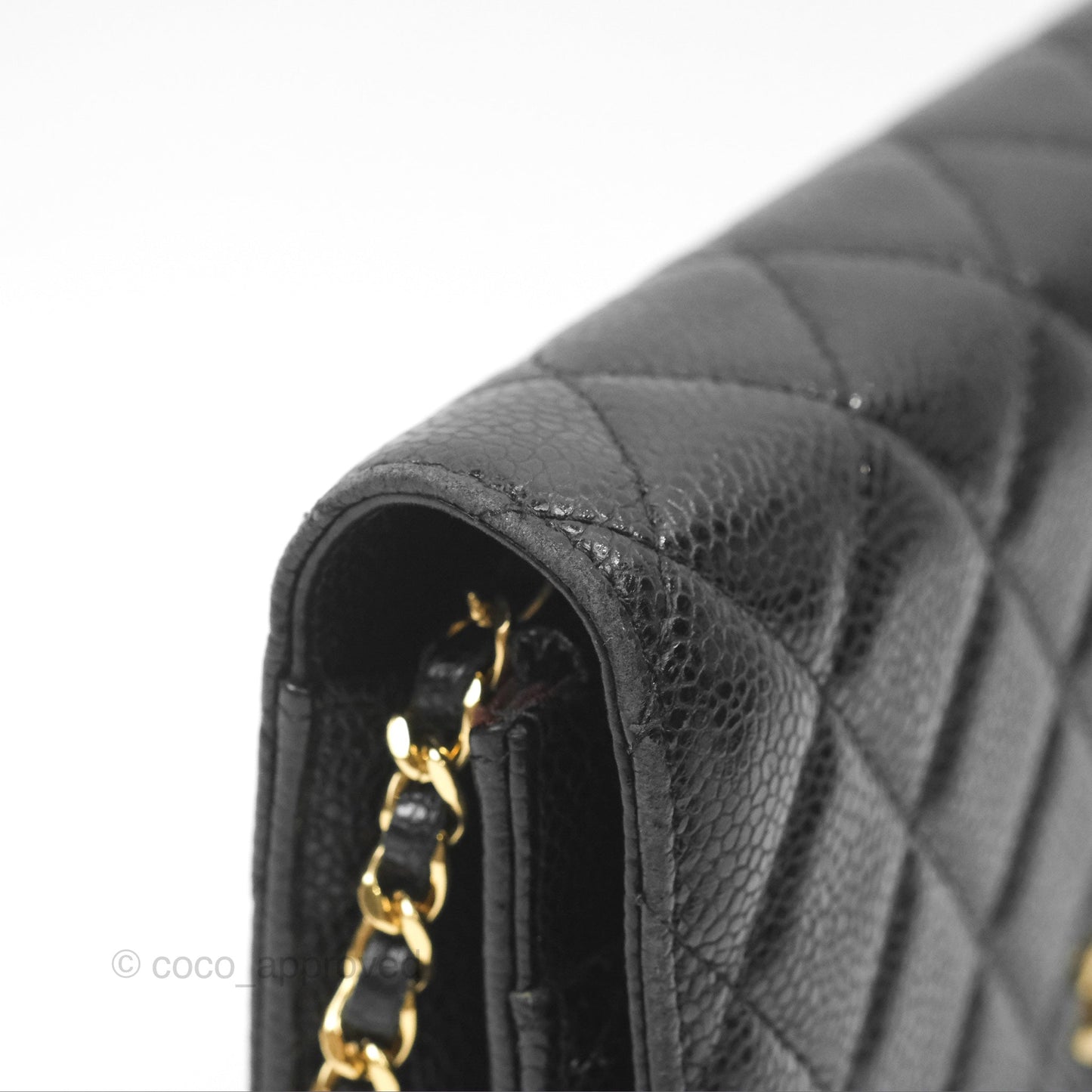 Chanel Quilted Classic Wallet On Chain WOC Black Caviar Gold Hardware