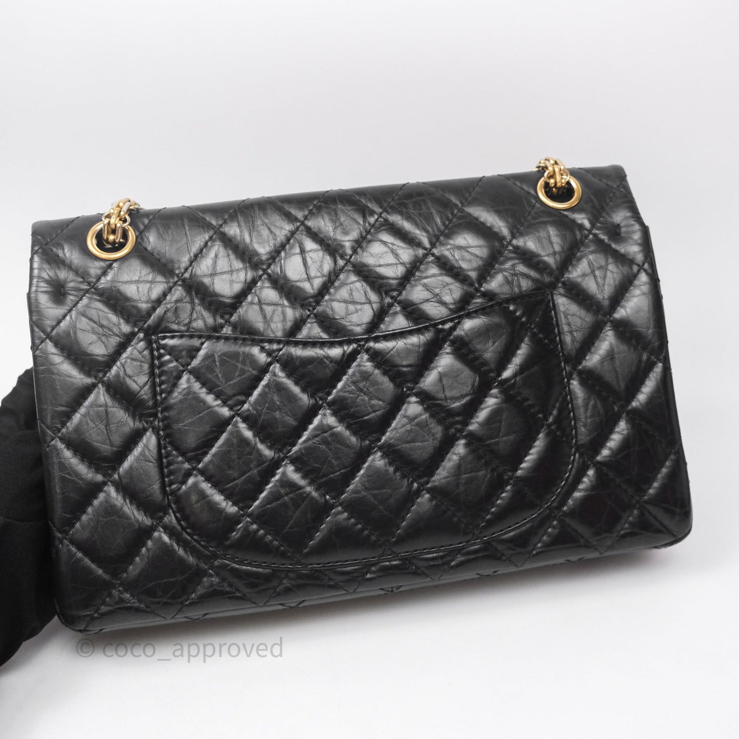 Chanel Quilted 2.55 Reissue 226 Flap Bag Black Aged Calfskin Gold Hardware