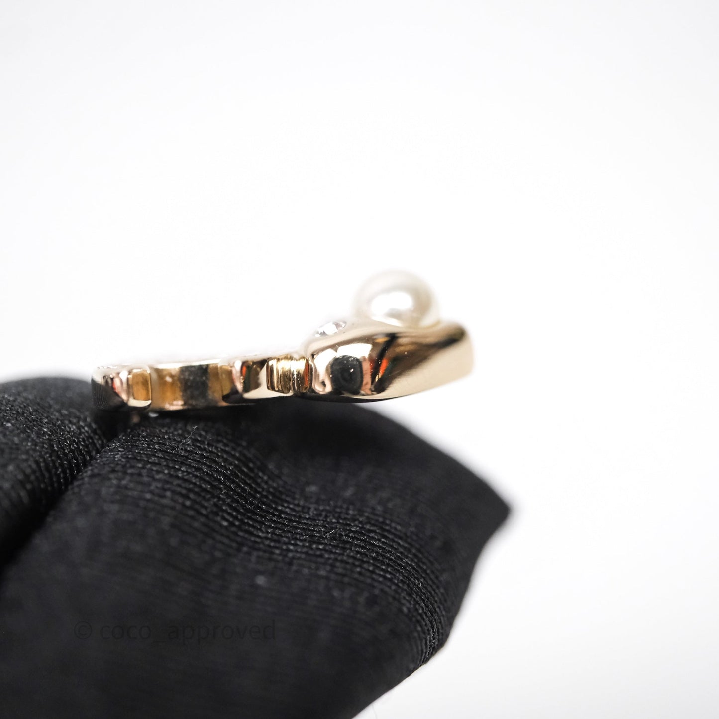 Chanel Crystal CC Star & Heart Pearl Earrings Gold Tone 19B