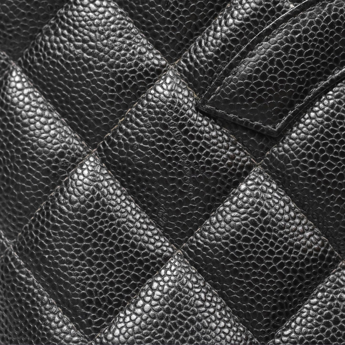 Chanel Vintage Medallion CC Black Caviar Tote Bag Gold Hardware