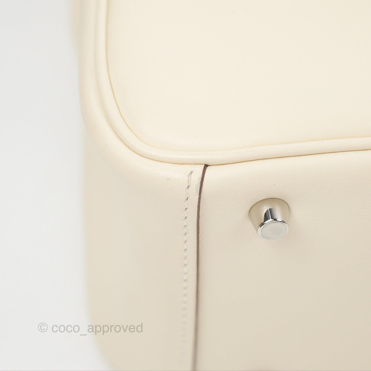Hermès Mini Lindy 20 Nata/ Lime Swift Palladium Hardware
