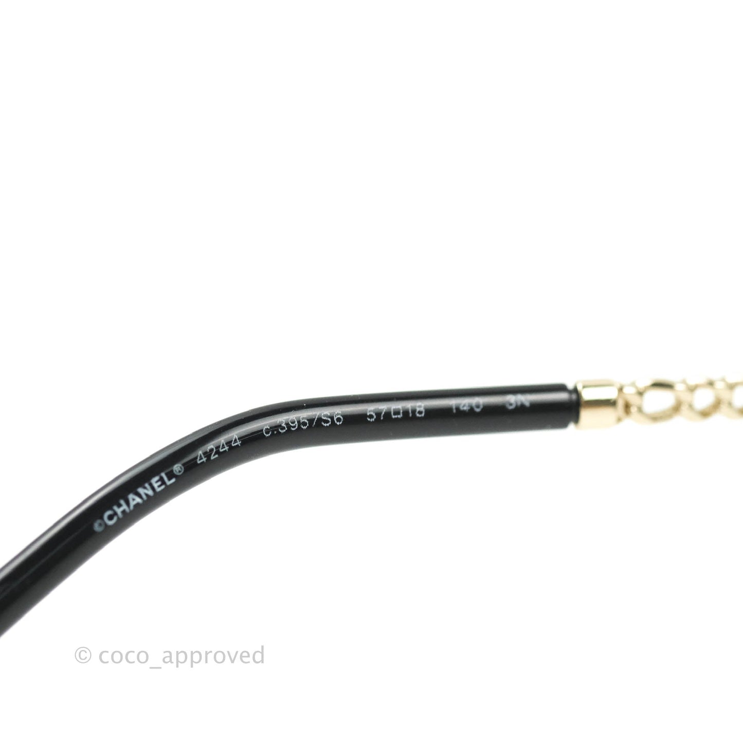 Chanel Chain Gradient Grey Lenses Square Sunglasses Gold Tone
