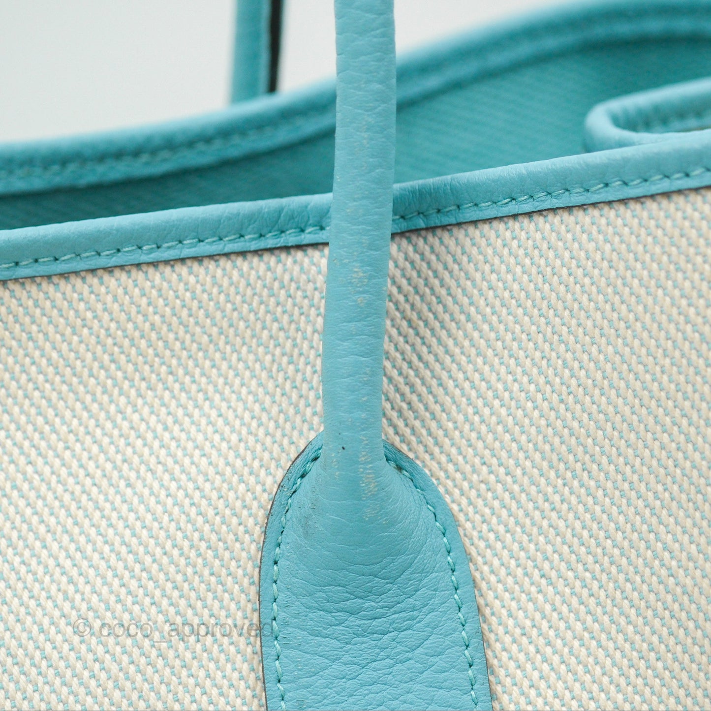 Hermès Garden Party 36 Country Ecru Bleu Atoll Canvas
