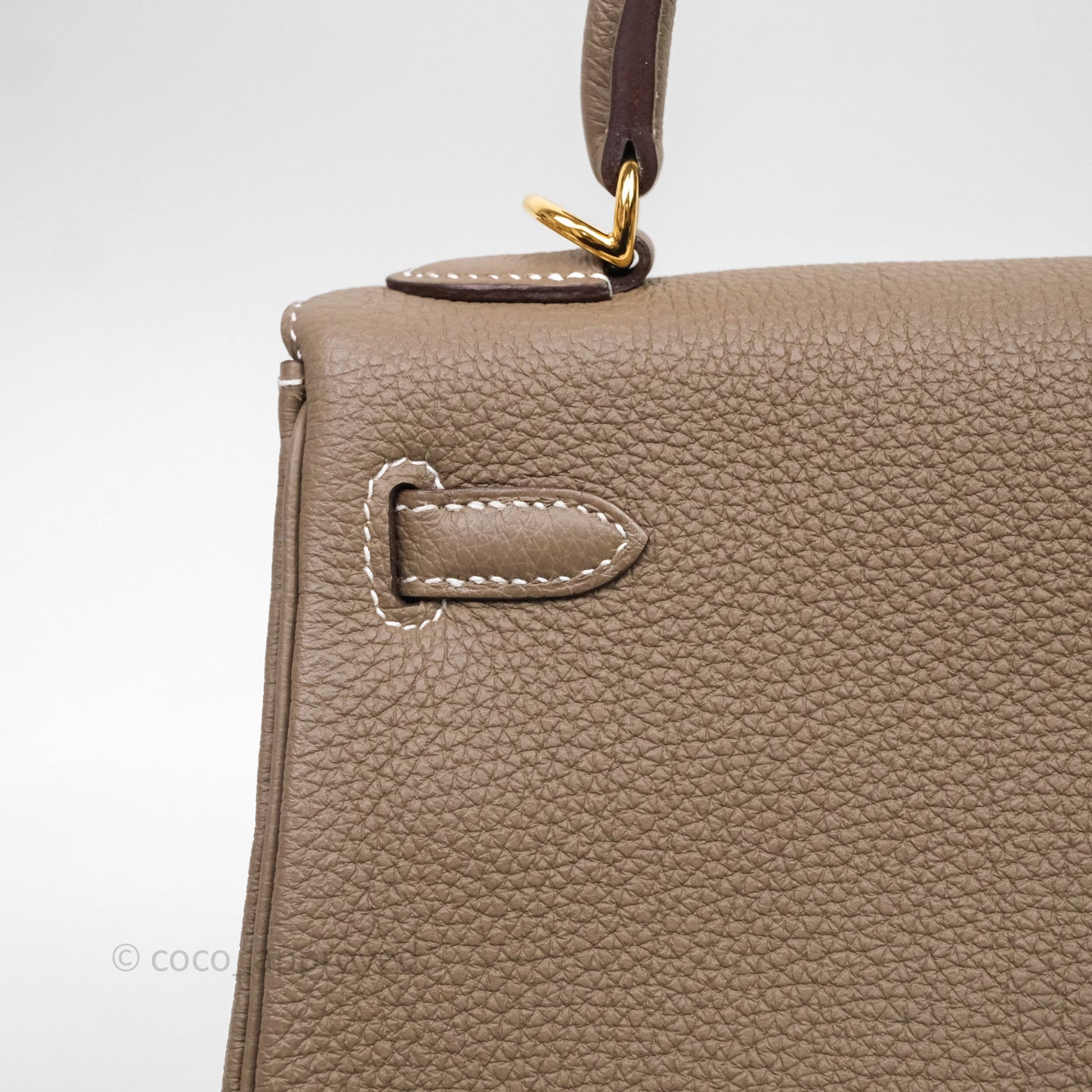 Hermes Kelly 25 Etoupe 18 Togo Gold Hardware