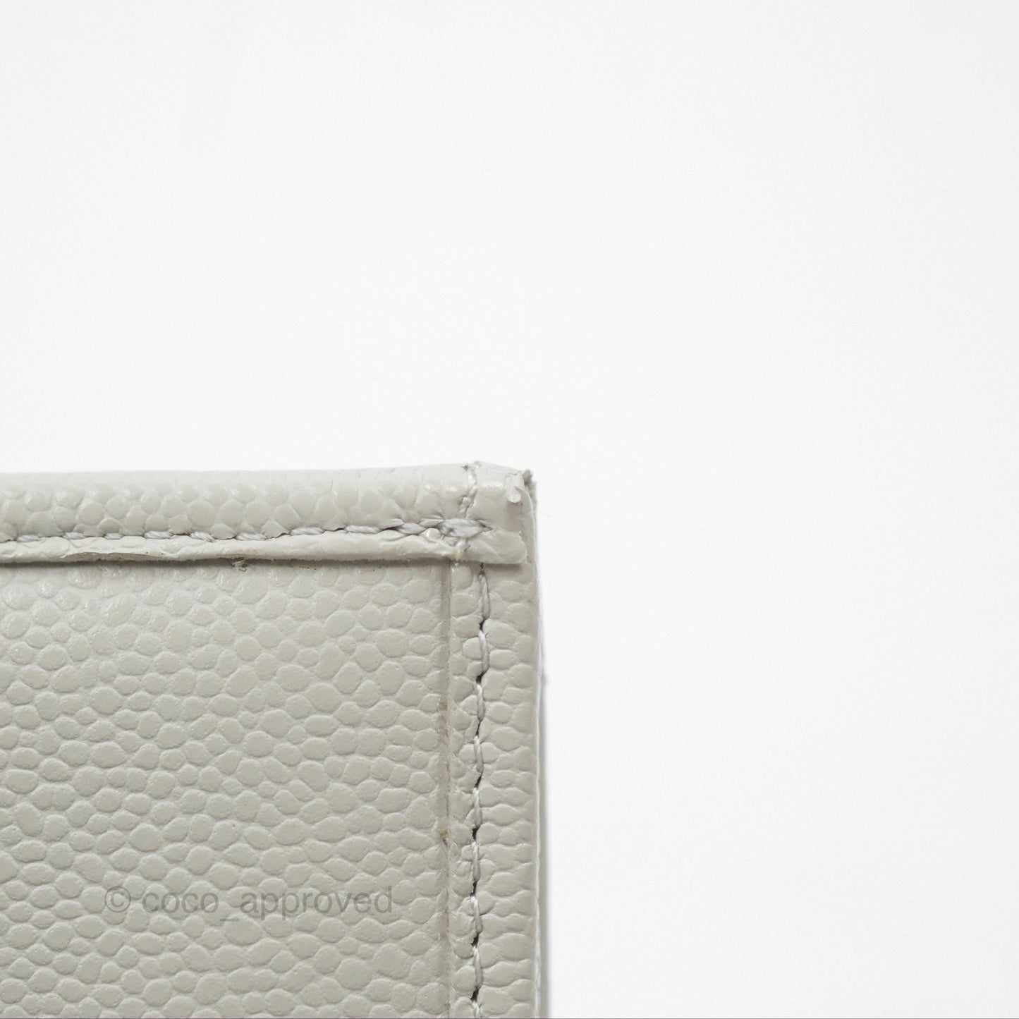 Chanel Quilted Classic Short Wallet Light Grey Caviar Gold Hardware