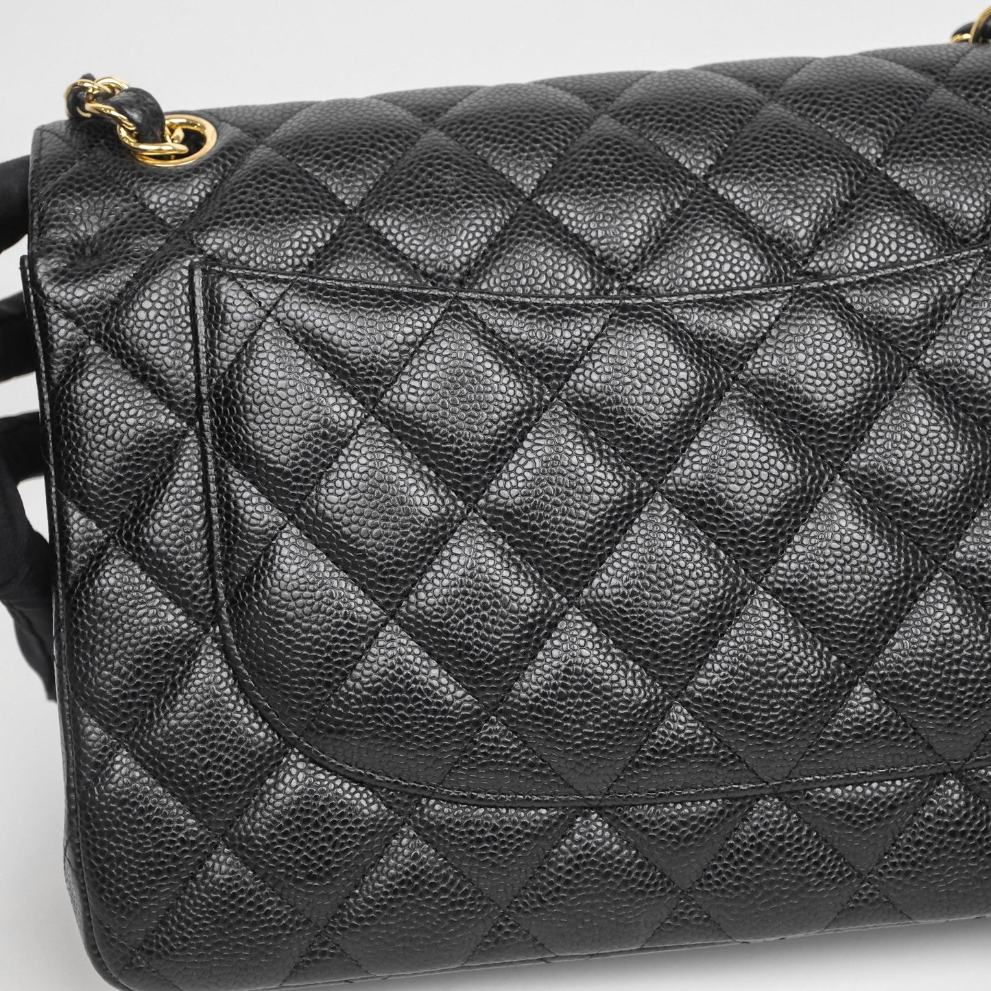 Chanel Jumbo Double Flap Black Caviar Gold Hardware⁣⁣