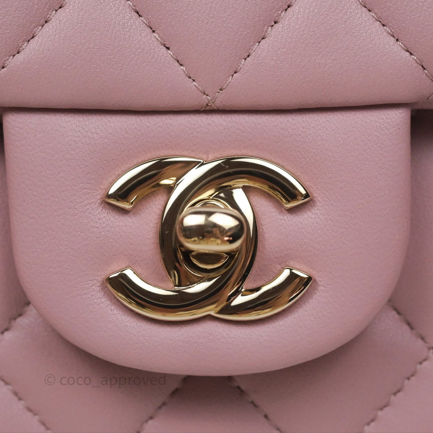 Chanel Top Handle Mini Rectangular Flap Lilac Pink Lambskin Gold Hardware