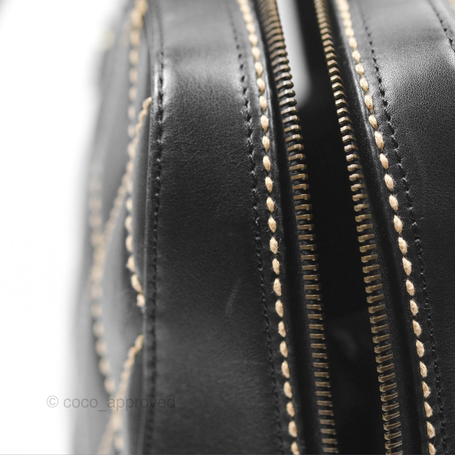 Chanel Vintage Wild Stitch Tote Bag Lambskin Black