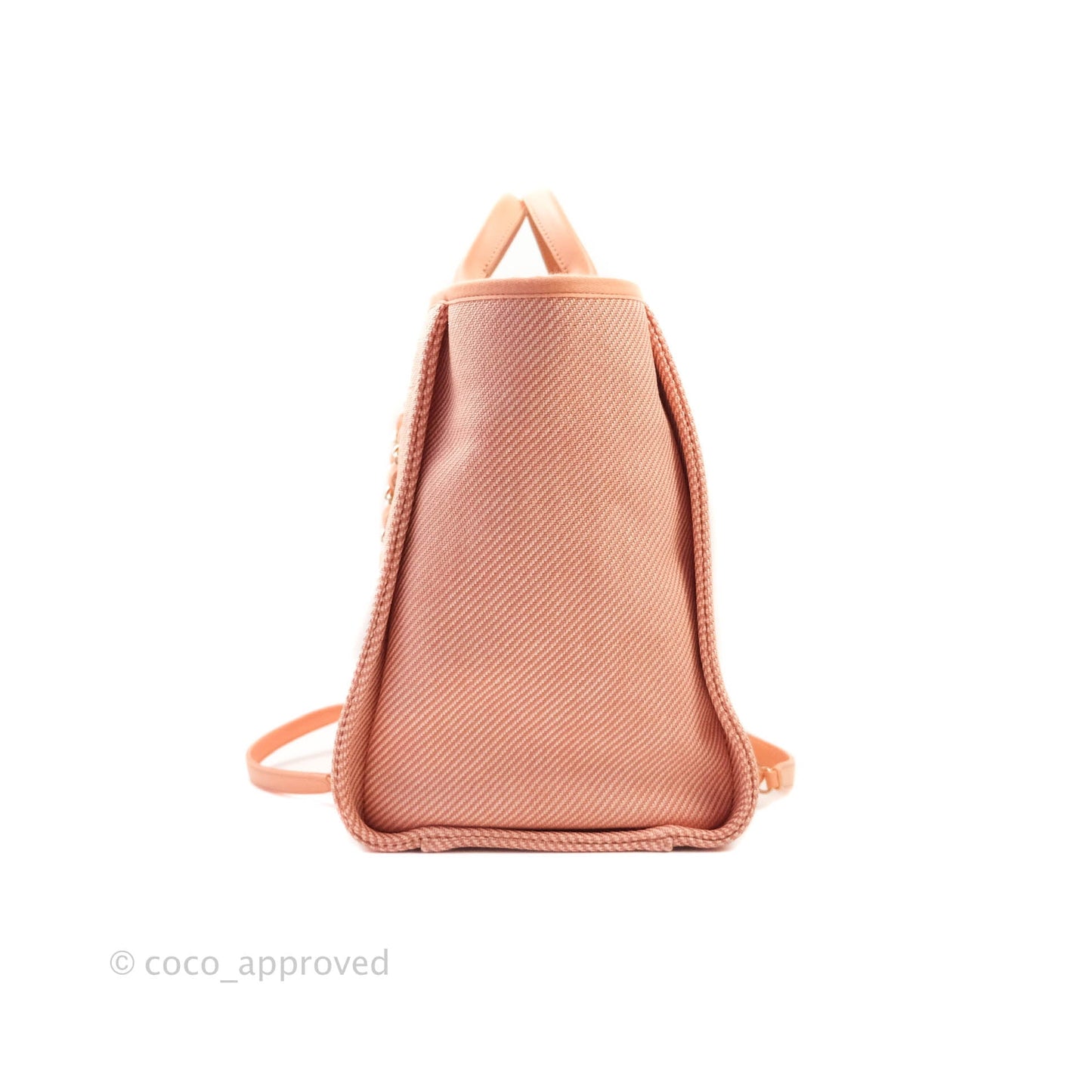 Chanel Large Deauville Coral Canvas