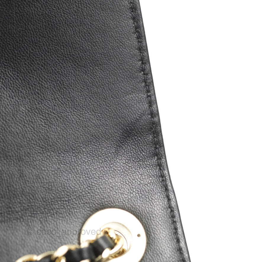 Chanel Mini Quilted Trendy CC Clutch With Chain Black Lambskin Gold Hardware