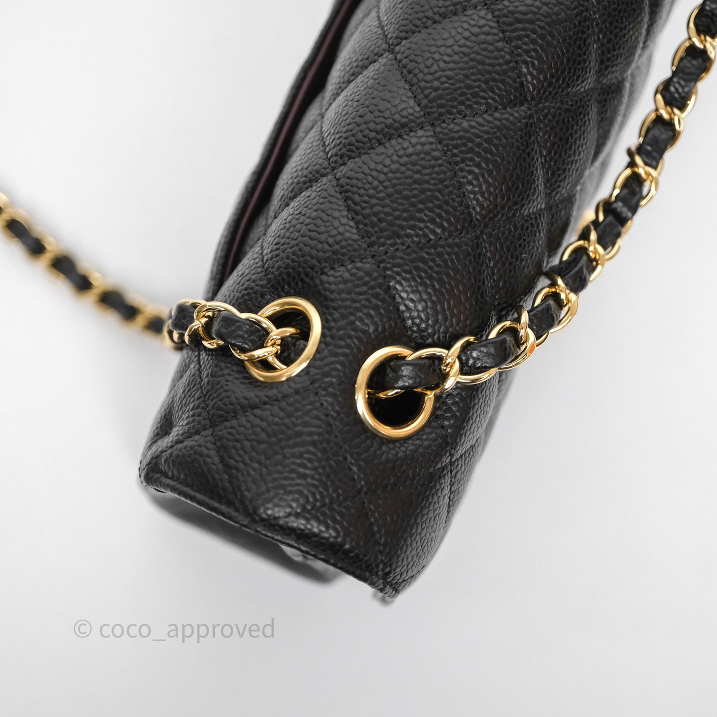 Chanel Classic M/L Medium Flap Quilted Black Caviar Gold Hardware