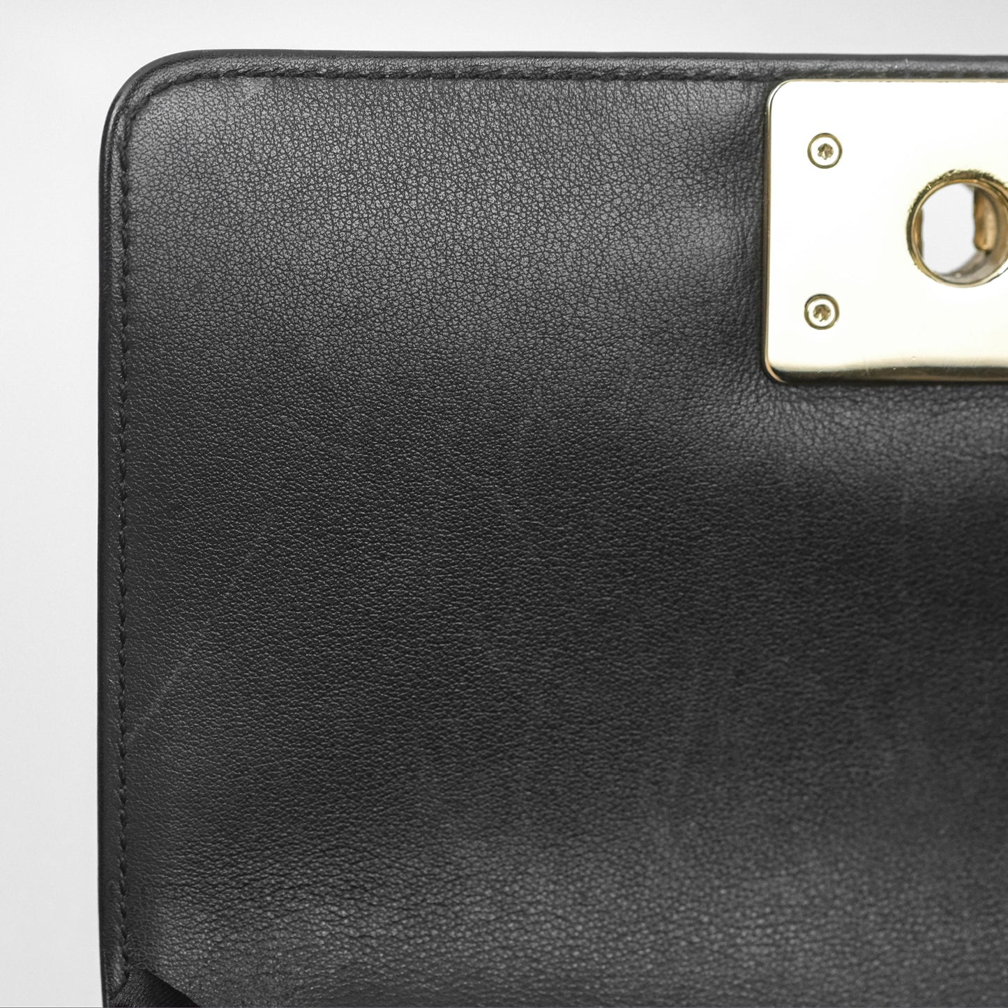 Chanel Chevron Small Boy Black Calfskin Gold Hardware