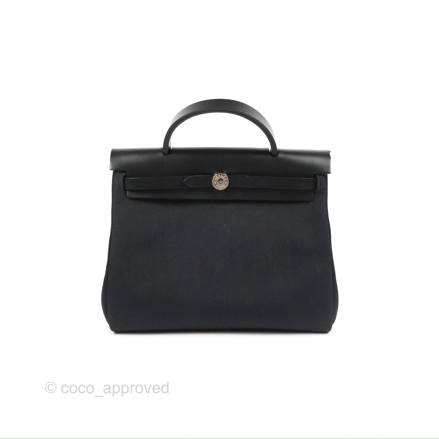 Hermès Herbag Zip 31 Retourne Black Canvas Palladium Hardware