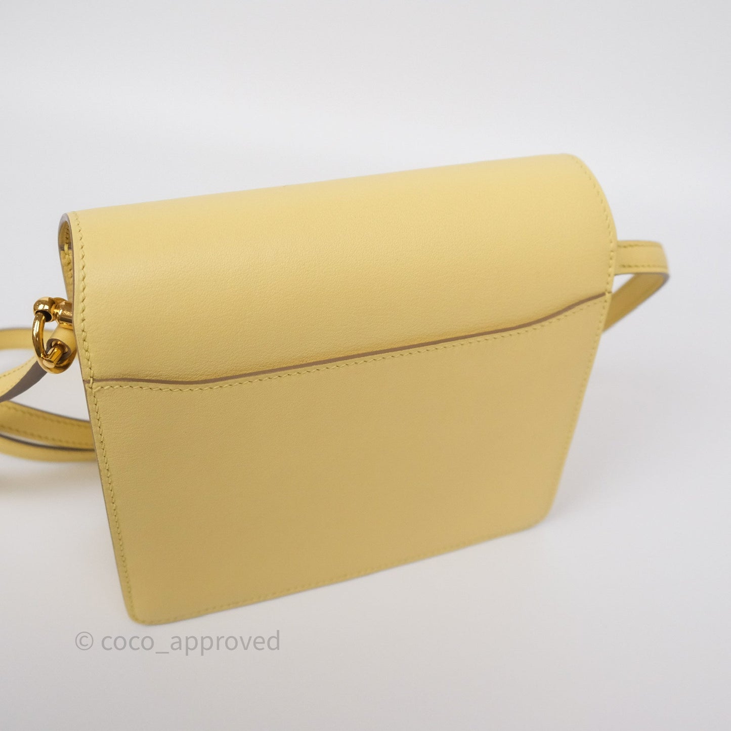 Hermès Roulis Mini 18 Jaune Poussin 1Z Swift Gold Hardware