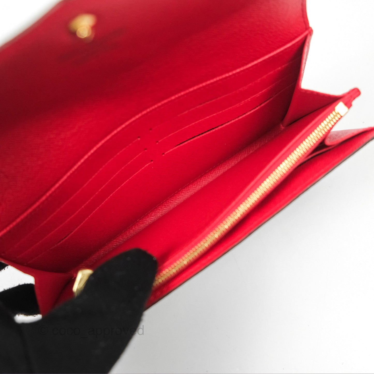 Louis Vuitton Sarah Wallet Coquelicot Red Monogram Canvas