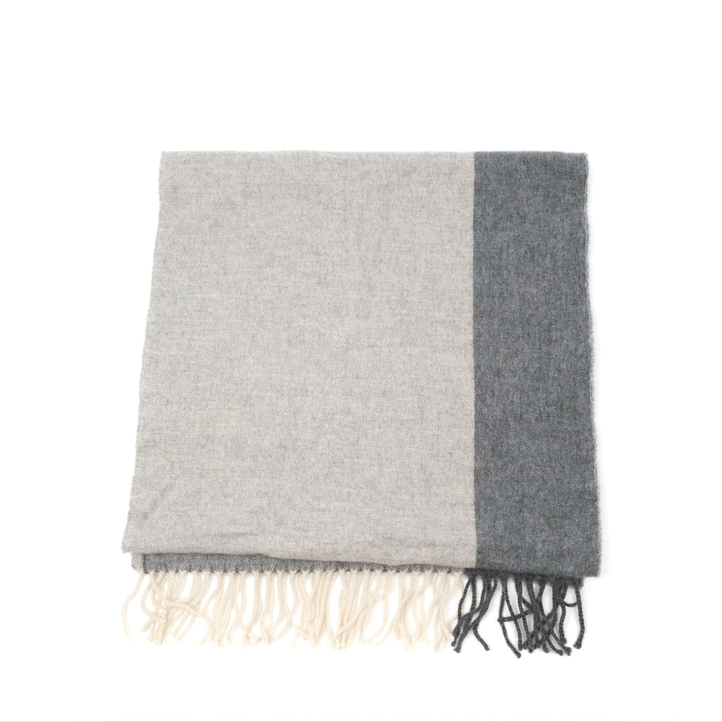 Hermès Men's Summer Block Muffler Scarf Cashmere Gris Chine