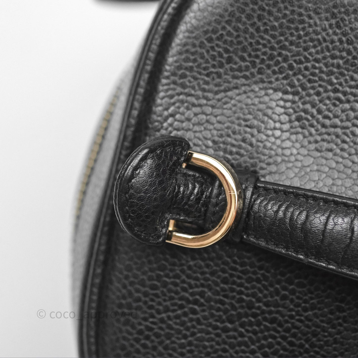 Chanel Vintage Vanity Case Black Caviar Gold Hardware