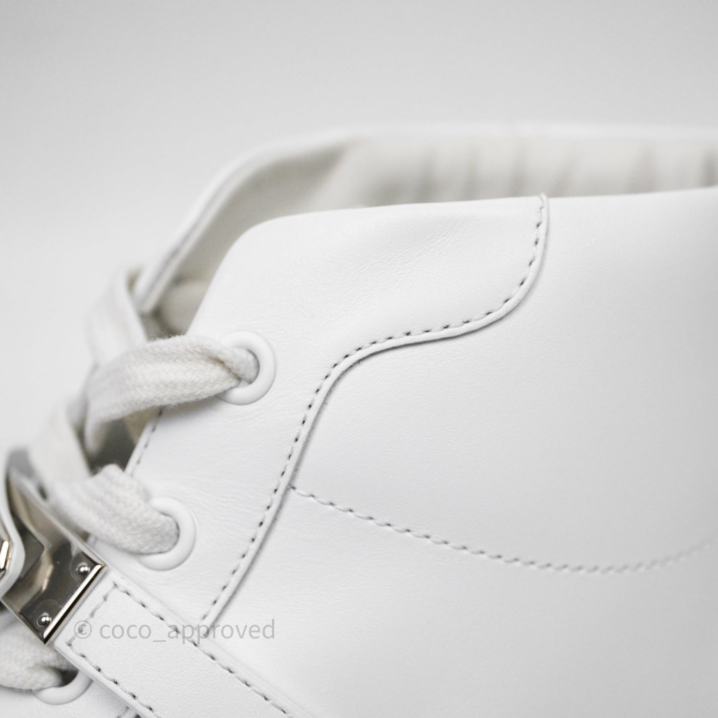 Hermès Daydream High-Top White Sneakers Kelly Buckle Size 40