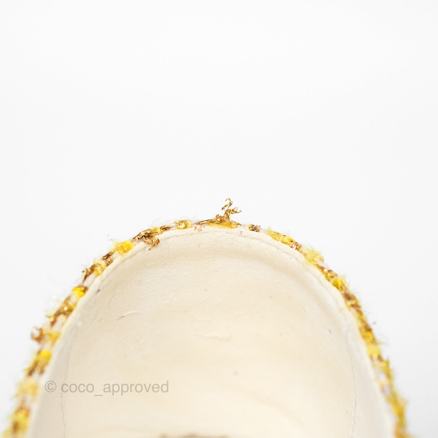 Chanel Espadrille Yellow Gold Tweed Size 36