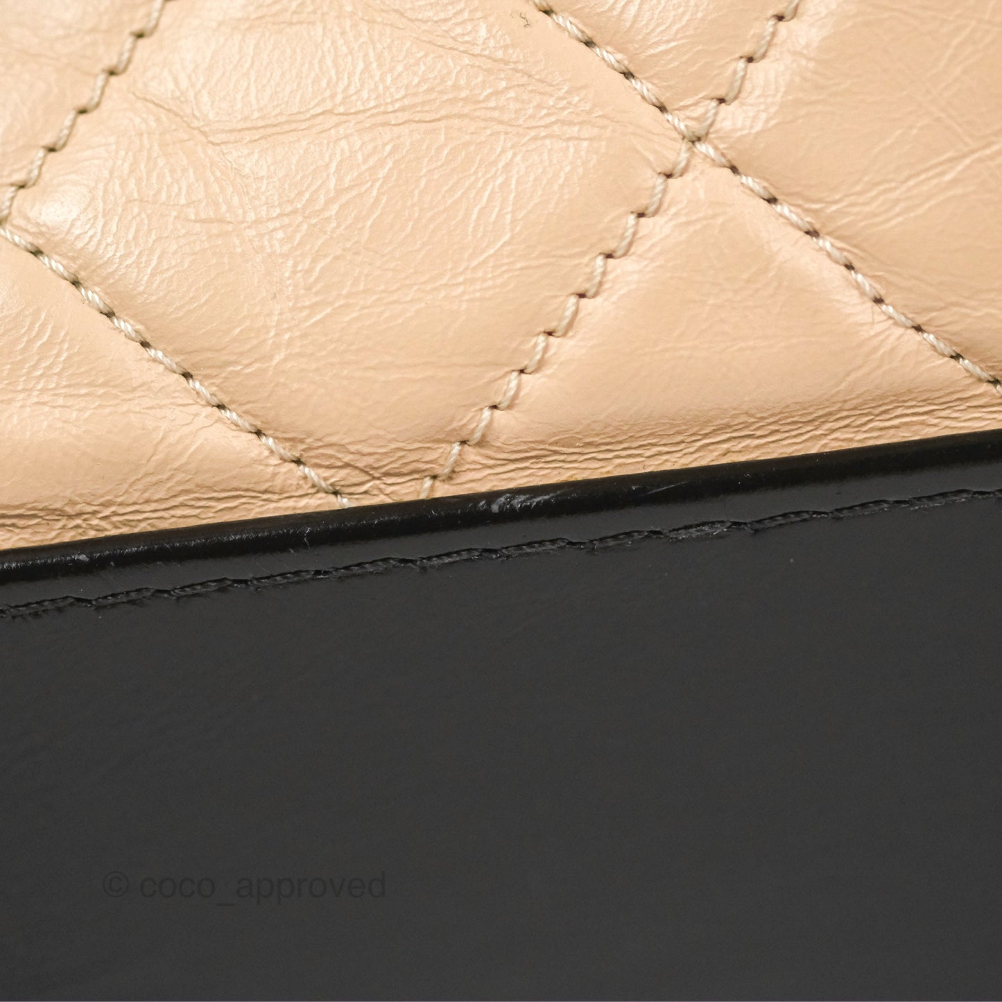 Chanel Large Gabrielle Shopping Tote Quilted Beige Aged Calfskin