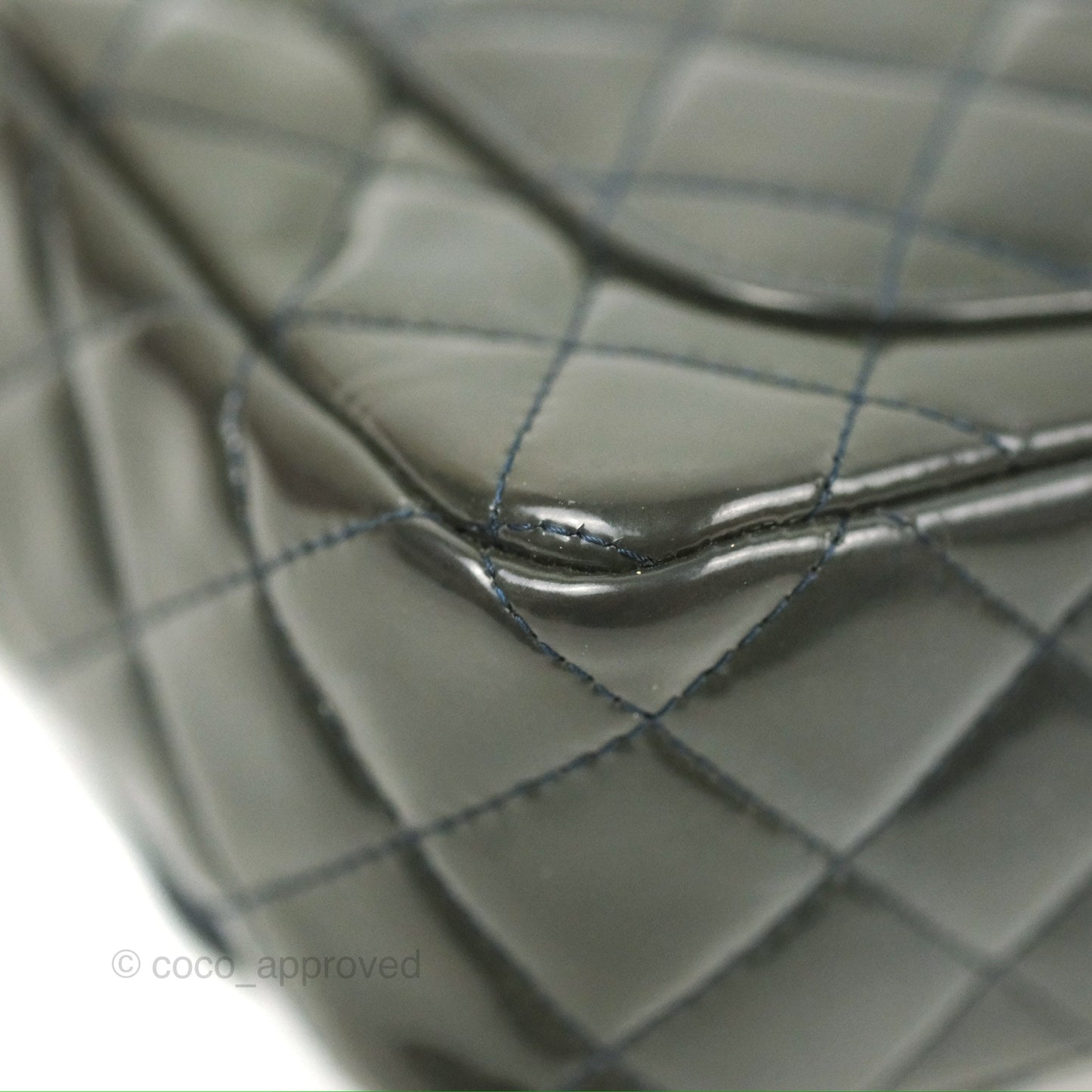 Chanel Quilted Mini Rectangular Green Patent Silver Hardware