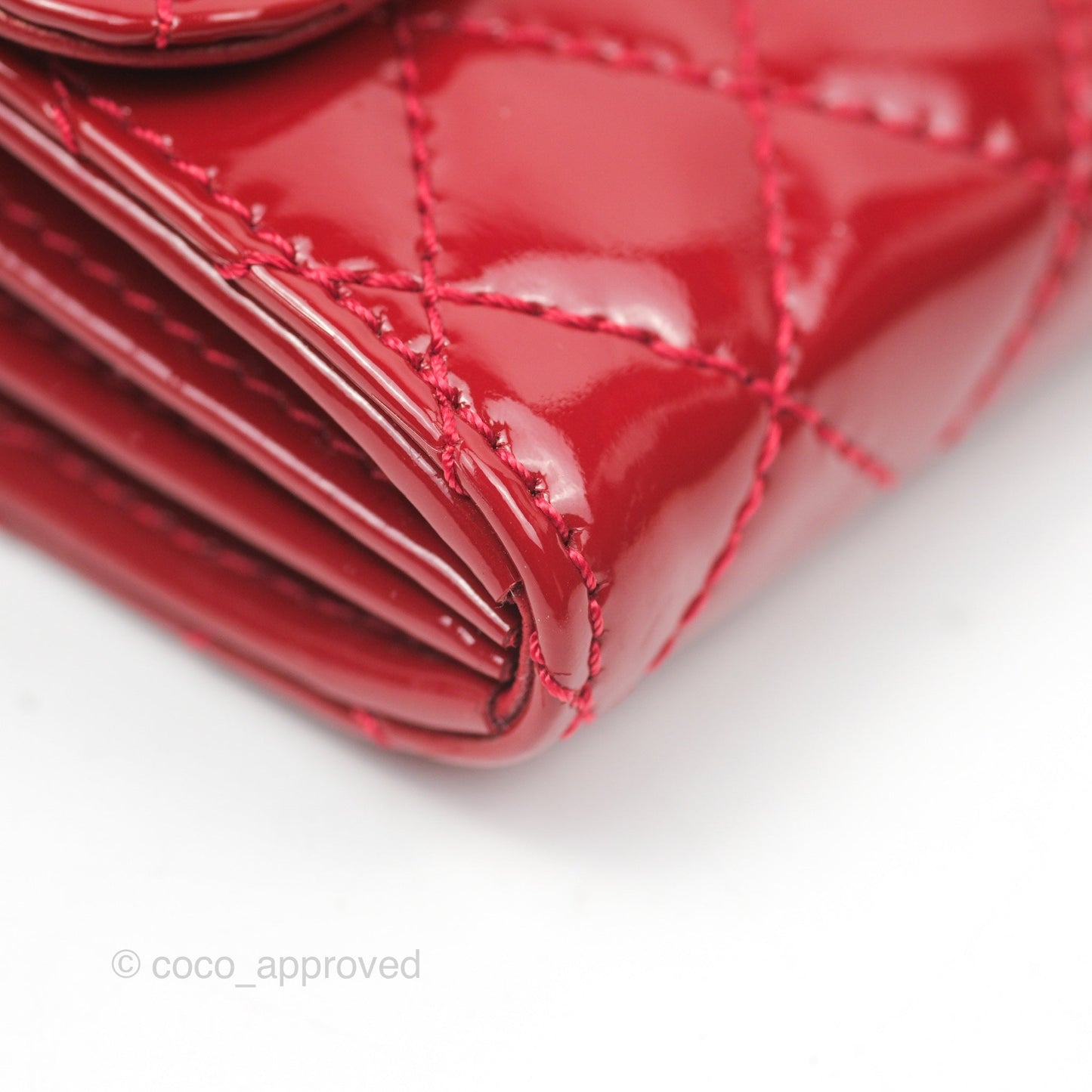 Chanel Brilliant East West Flap Clutch with Chain Red Patent Silver Hardware