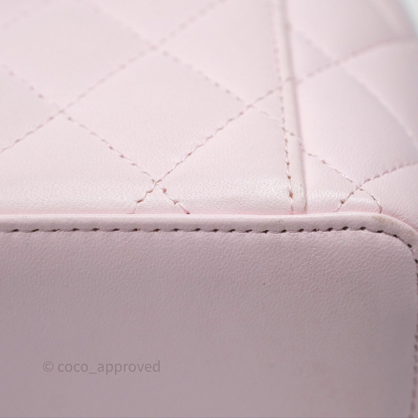 Chanel Vanity Rectangular Top Handle Light Pink Lambskin Gold Hardware