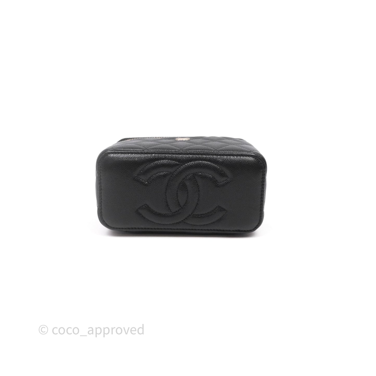 Chanel Vanity Rectangular With Chain Black Caviar Gold Hardware