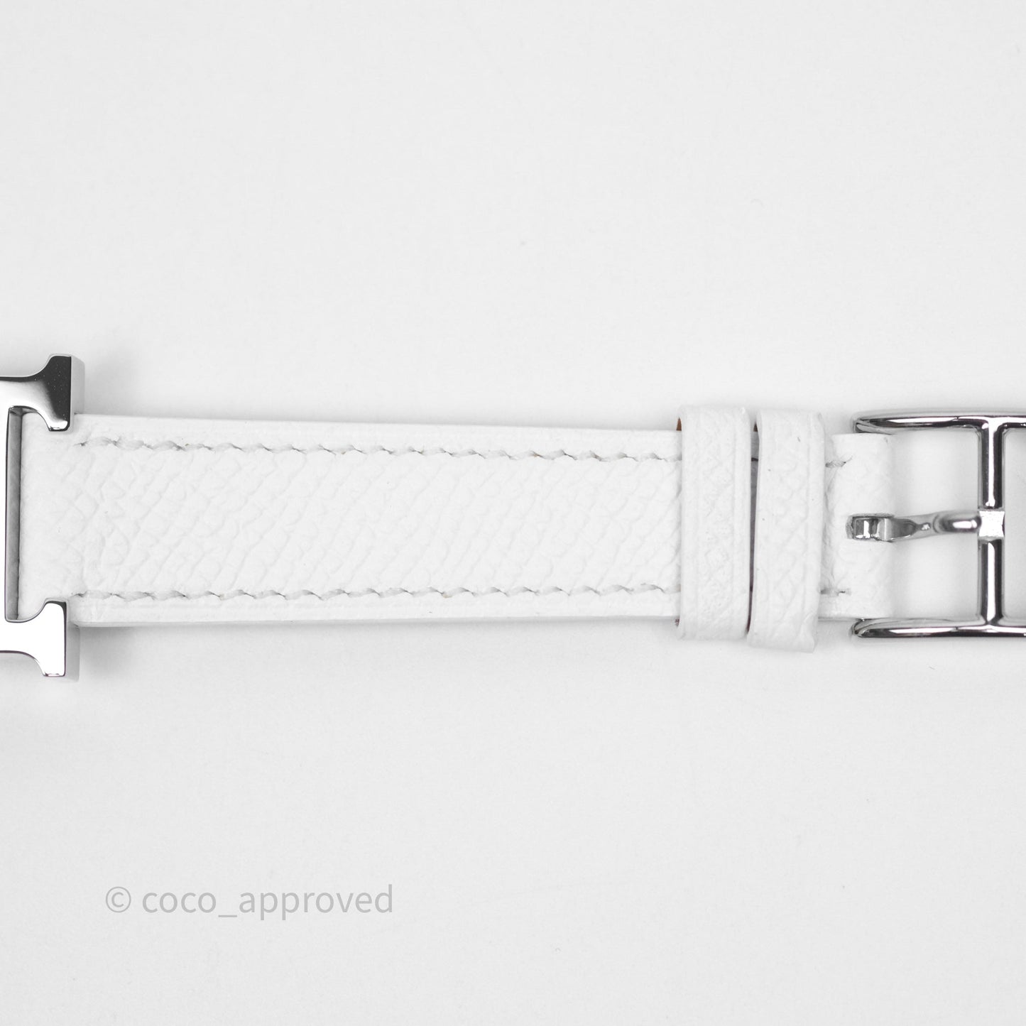 Hermès Heure H Watch Small Model 25 mm Blanc Epsom Palladium Hardware