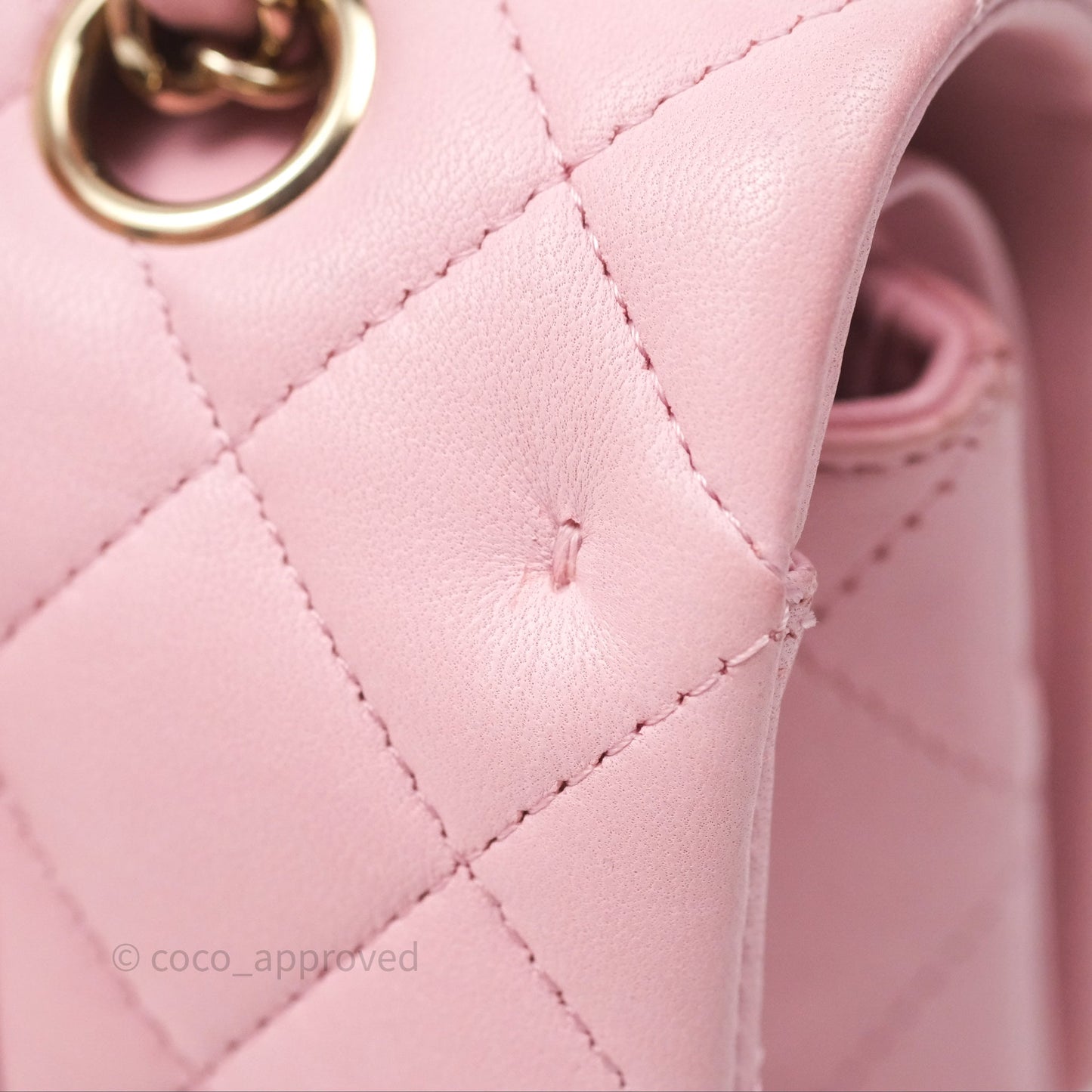 Chanel Classic M/L Medium Flap Quilted Pink Lambskin Gold Hardware