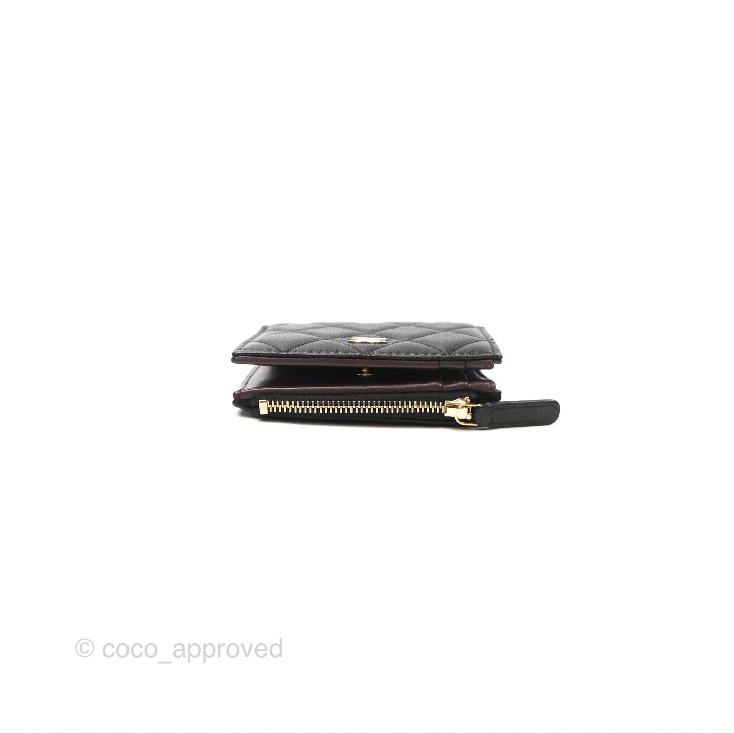 Chanel Compact Wallet Black Caviar Gold Hardware 23A