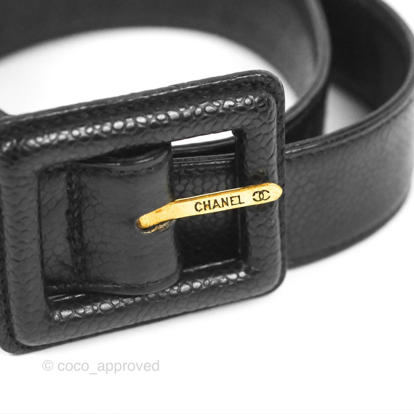 Chanel Vintage Belt Bag Quilted Black Caviar 24K Gold Hardware