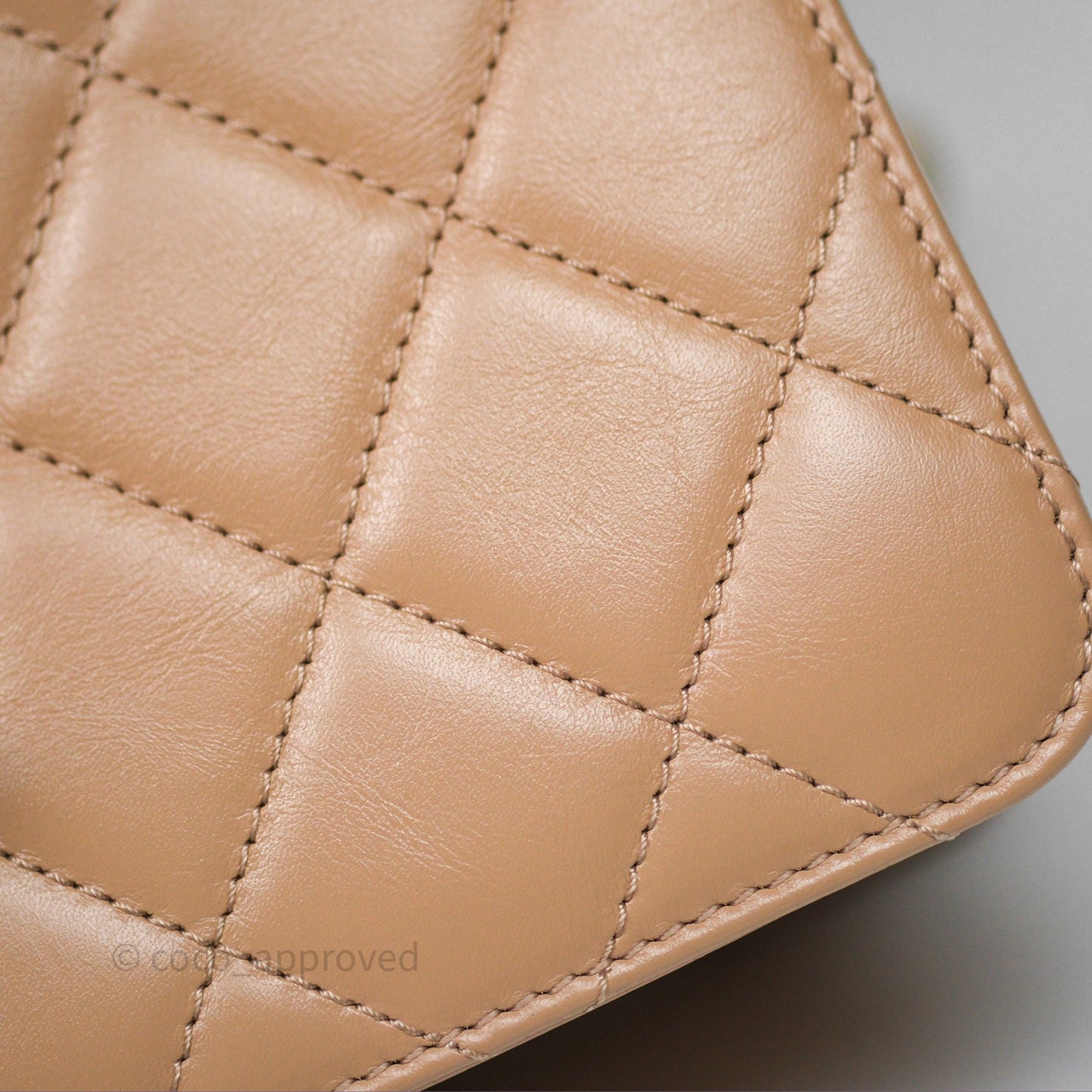 Chanel Quilted Mini Perfect Fit Adjustable Beige Calfskin Gold Hardware