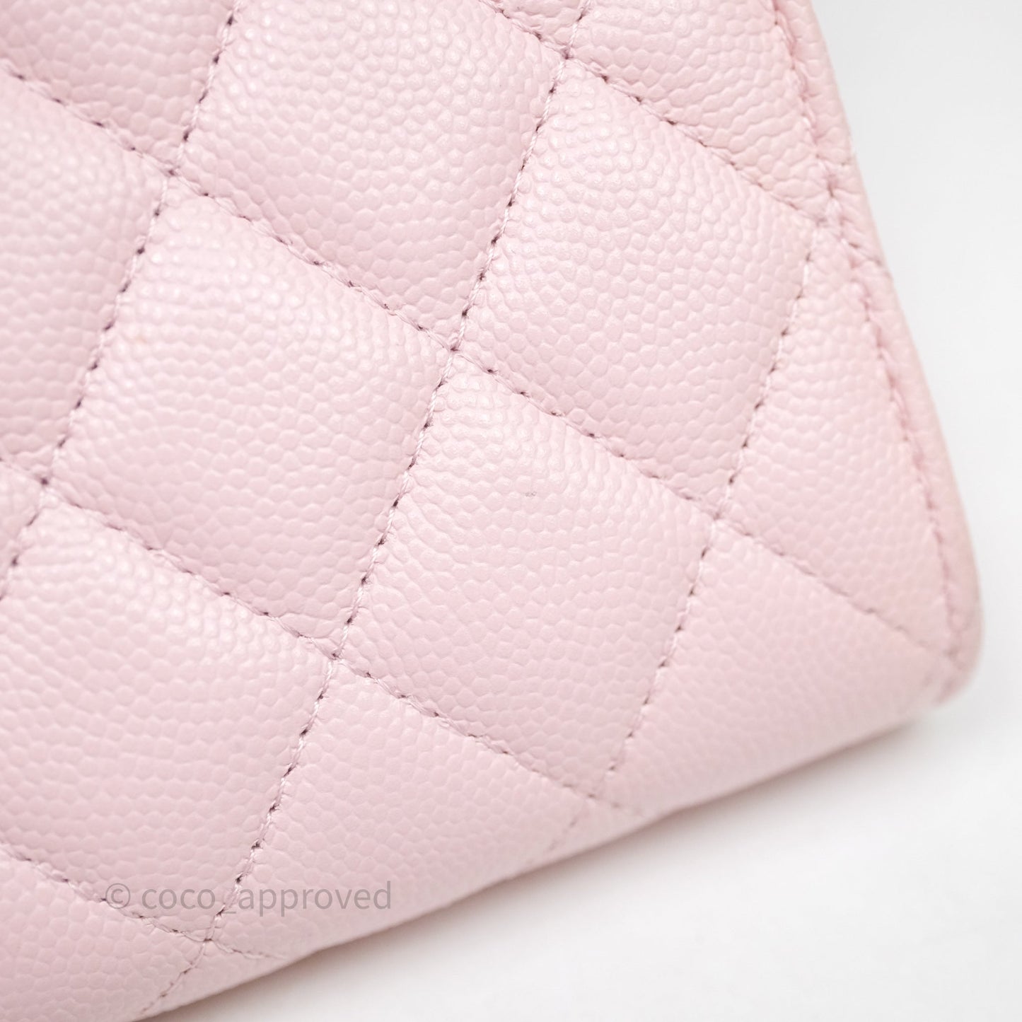 Chanel Quilted Crystal CC Pink Caviar Airpods Phone Case With Chain Light Gold Hardware