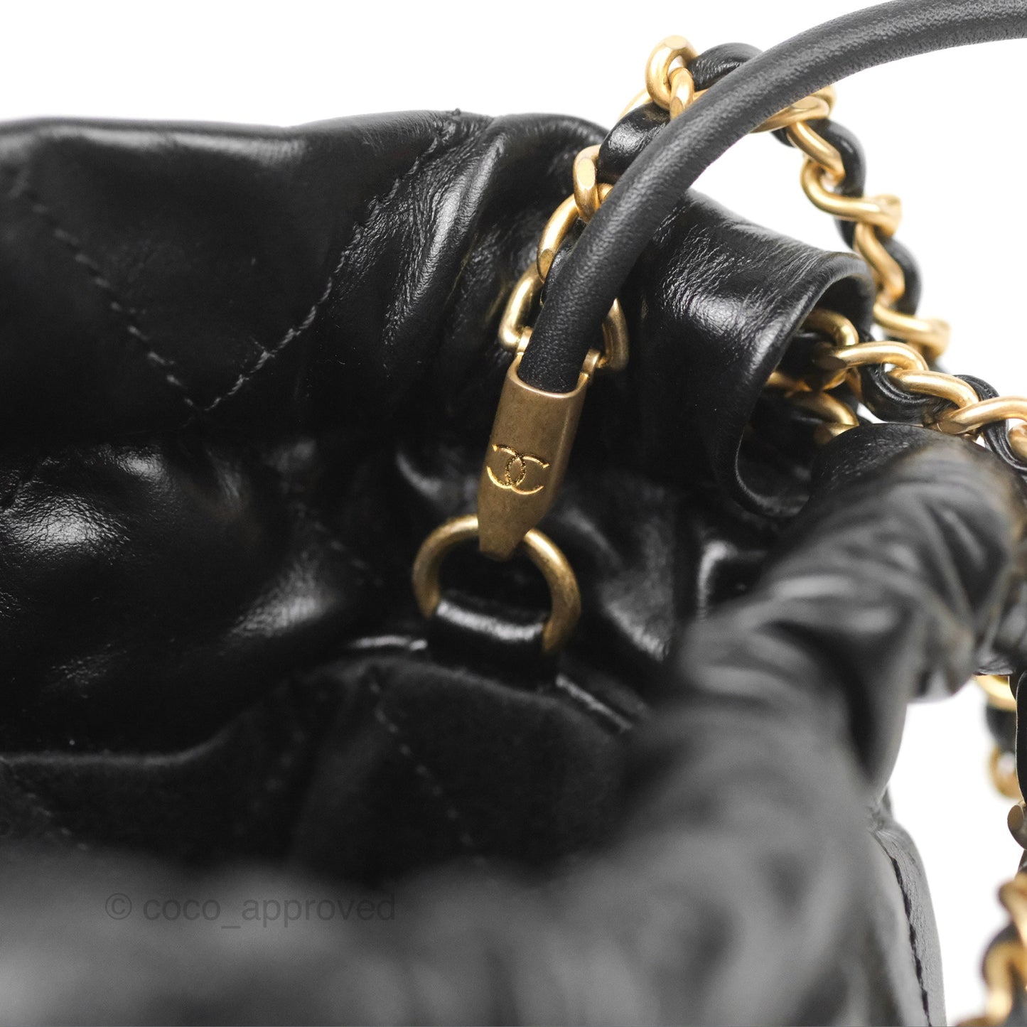 Chanel 22 Mini Bag Black Crumpled Calfskin