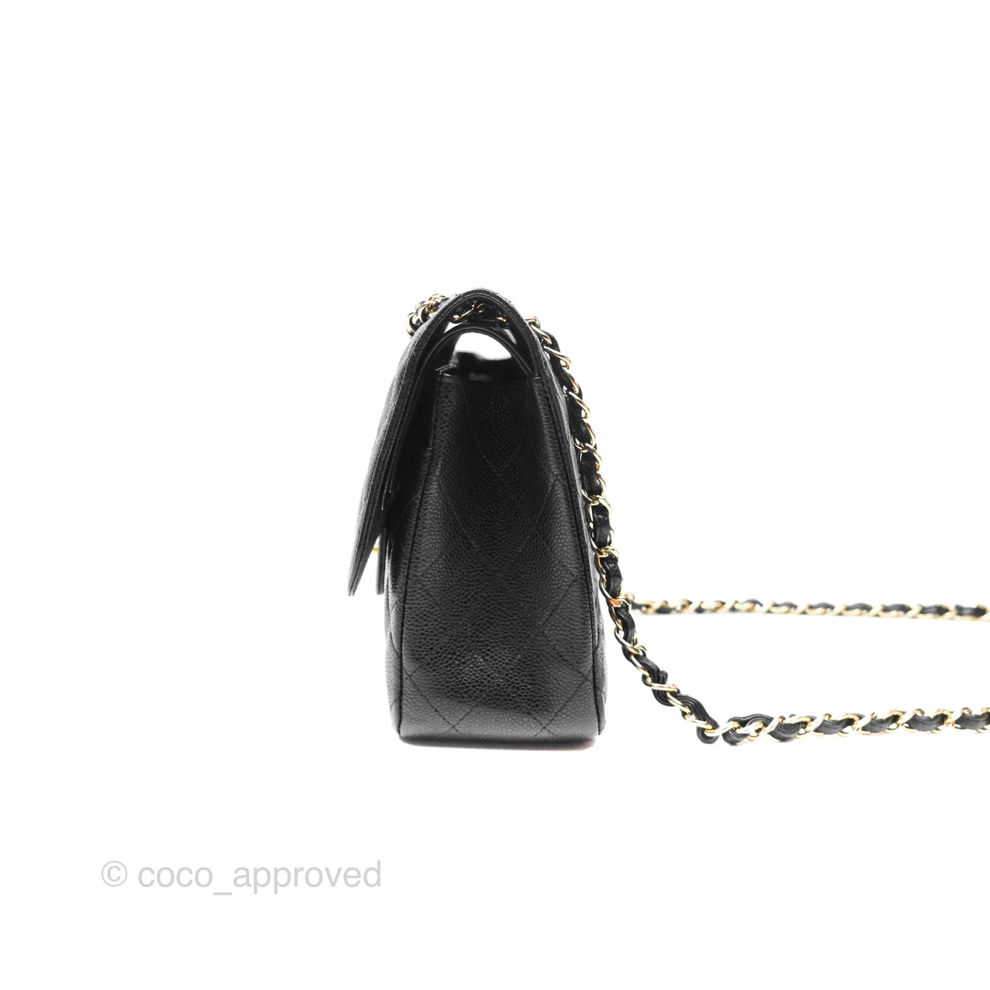 Chanel Jumbo Double Flap Quilted Black Caviar Gold Hardware⁣⁣