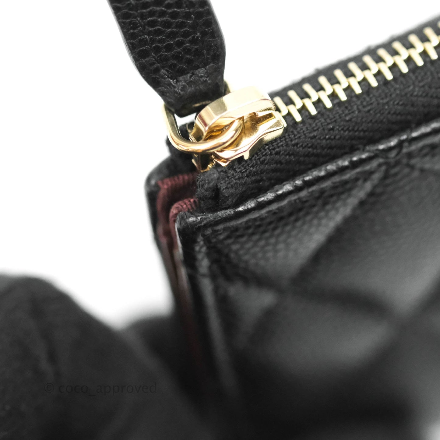 Chanel Classic Quilted Key holder Black Caviar Gold Hardware