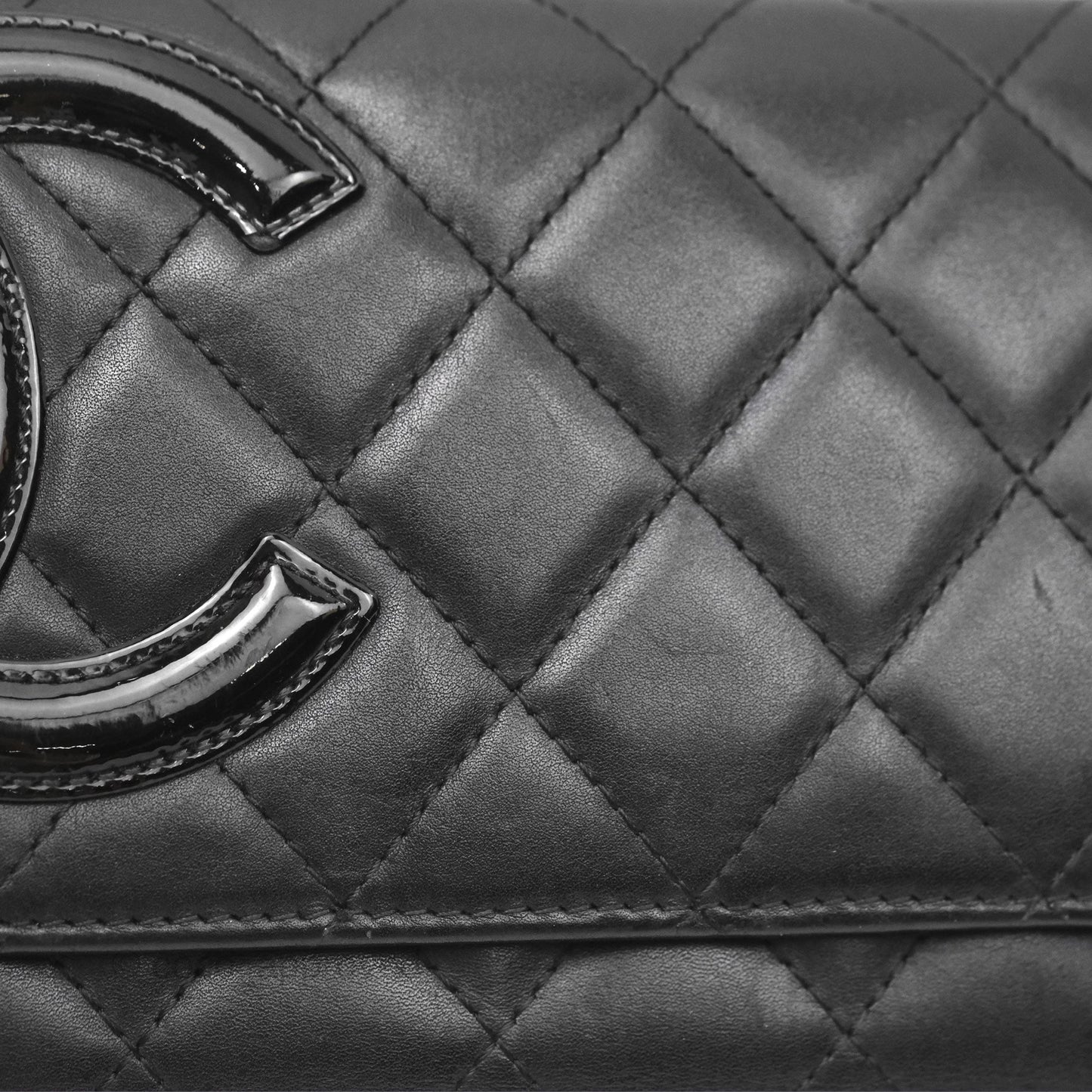 Chanel Quilted Cambon Yen Flap Wallet Black Calfskin Silver Hardware