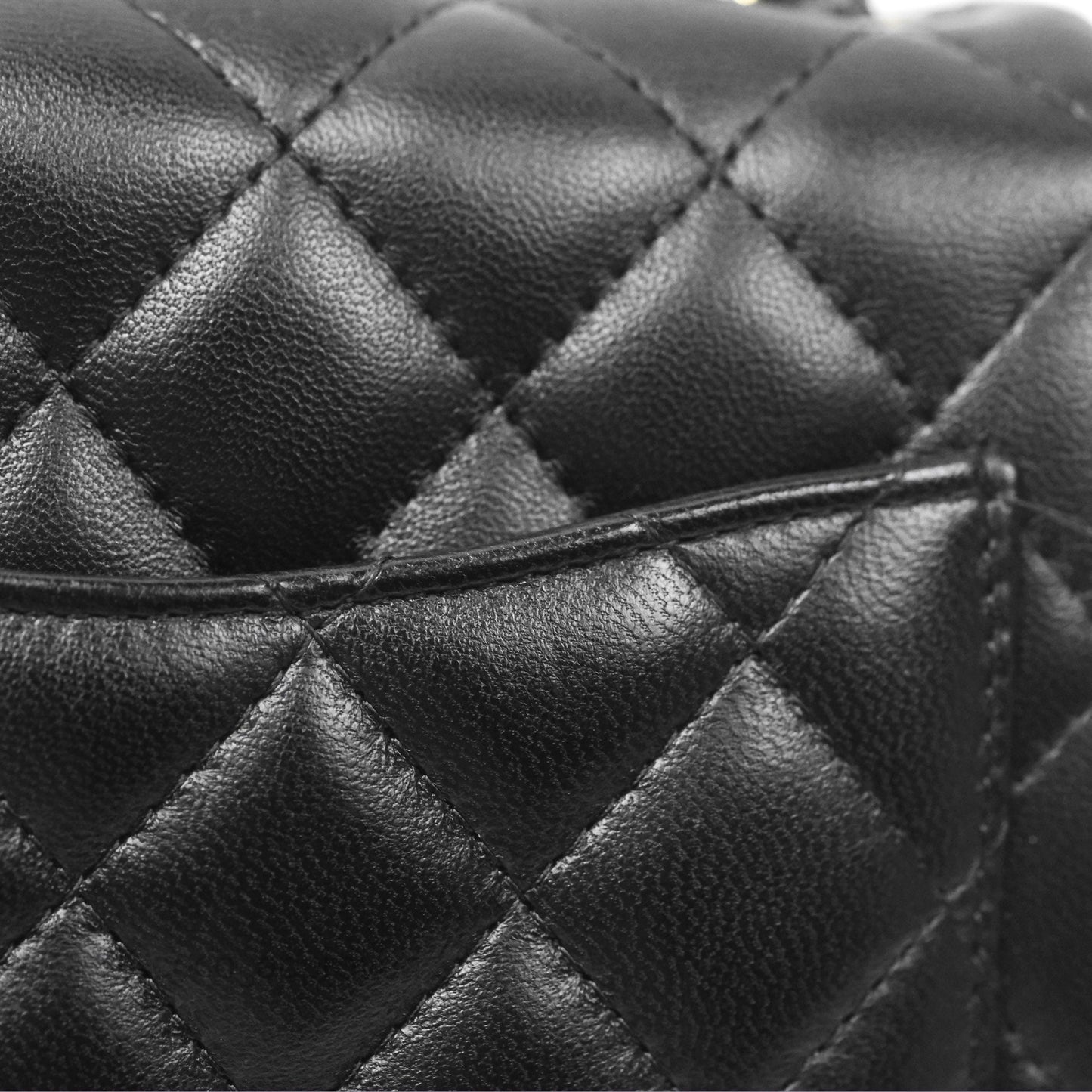 Chanel Mini Square Flap Bag Quilted Black Lambskin Gold Hardware