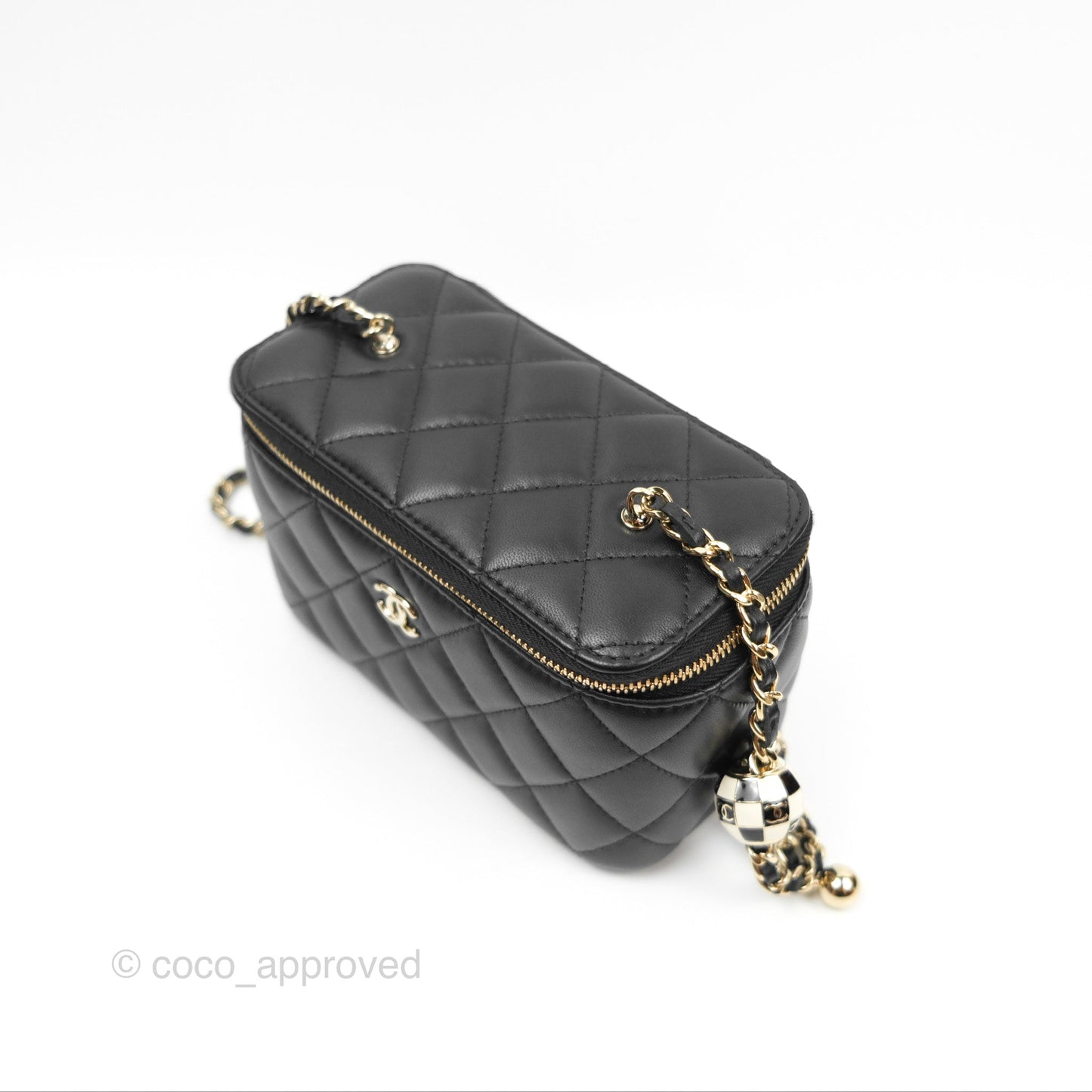 Chanel Ball Crush Vanity with Chain Black Lambskin Gold Hardware