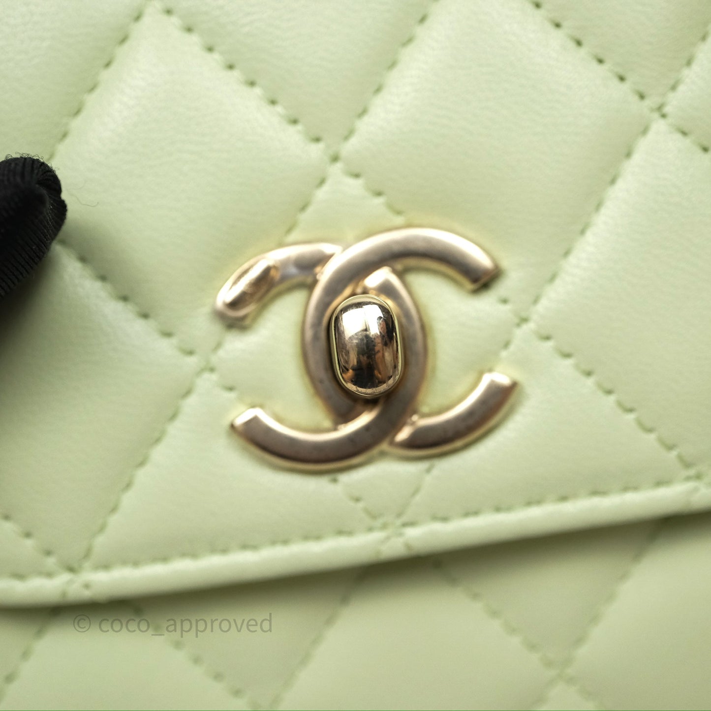 Chanel Mini Quilted Trendy CC Clutch With Chain Green Lambskin Gold Hardware