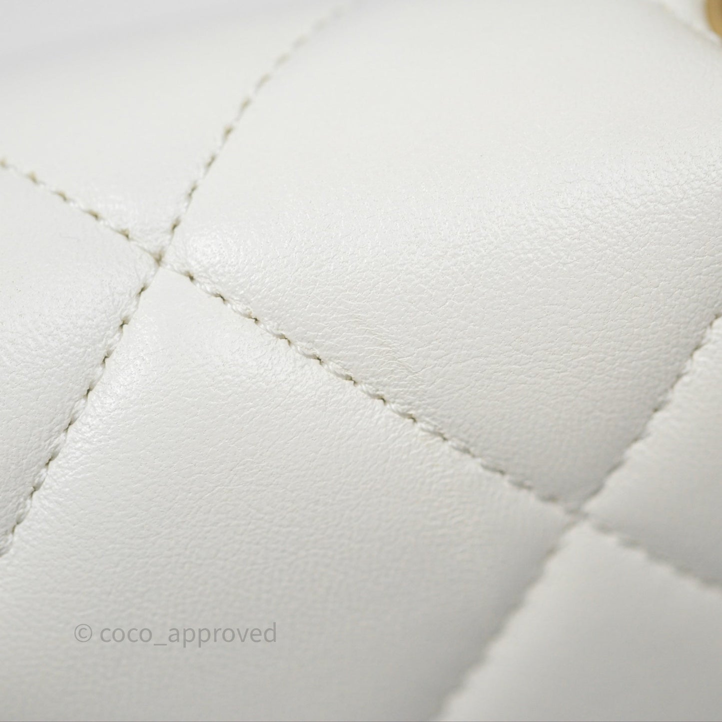Chanel Quilted Double Pearl Adjustable Chain Flap Bag White Lambskin Aged Gold Hardware 24S