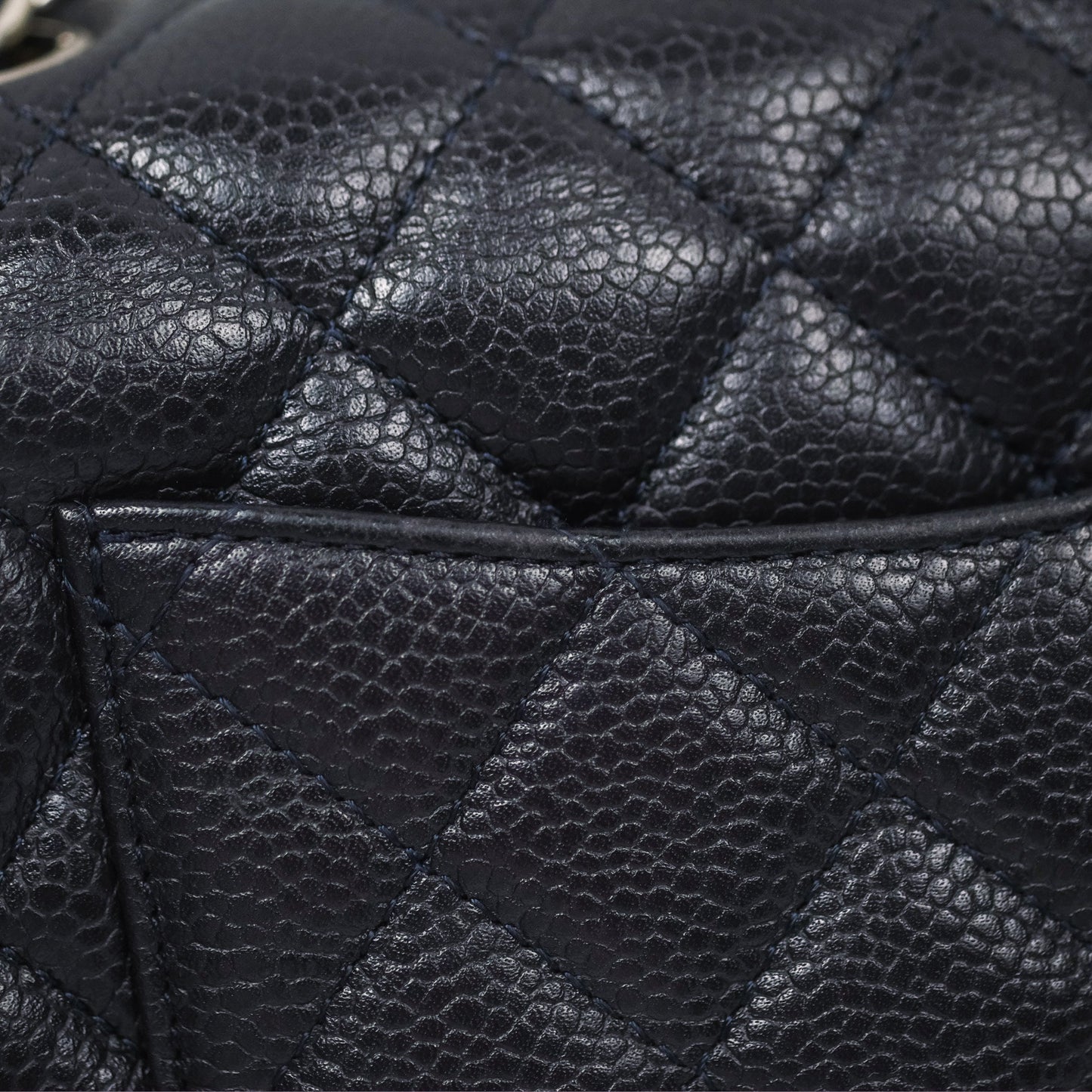 Chanel Mini Rectangular Quilted Dark Navy Caviar Silver Hardware