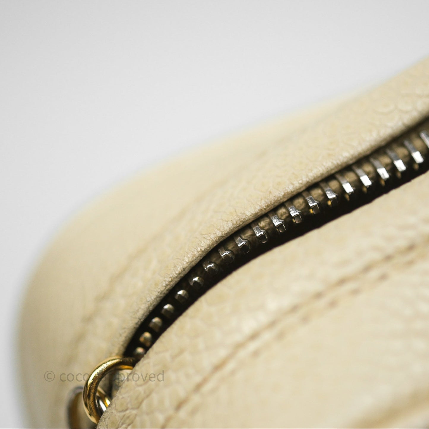 Chanel Vintage Chevron Camera Bag Light Beige Caviar Gold Hardware
