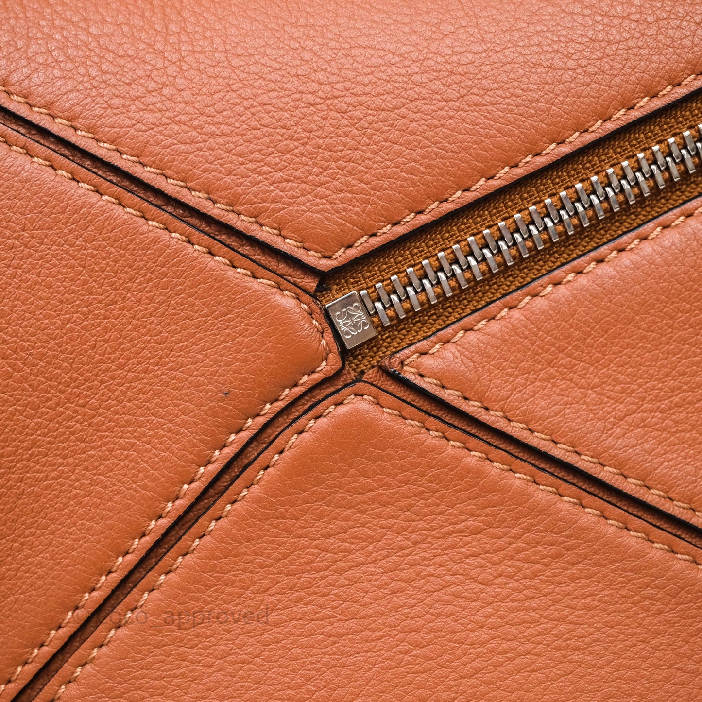 Loewe Small Puzzle Bag Tan Calfskin Gold Hardware