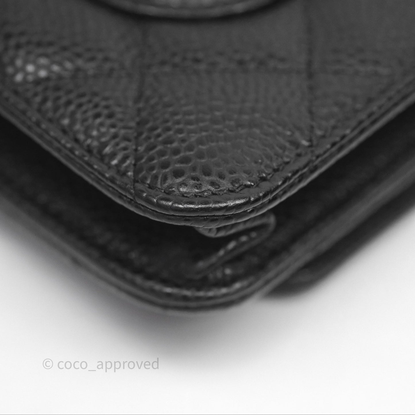 Chanel Classic Quilted Wallet On Chain WOC Black Caviar Gold Hardware