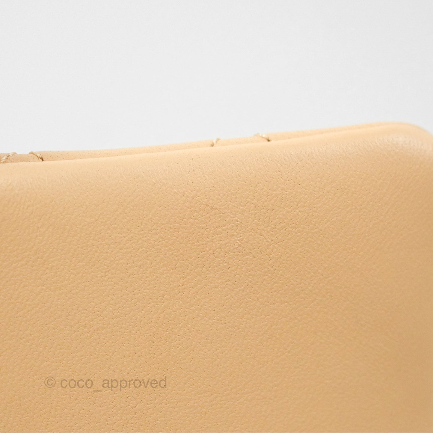 Chanel Mini Rectangular Pearl Crush Beige Lambskin Aged Gold Hardware