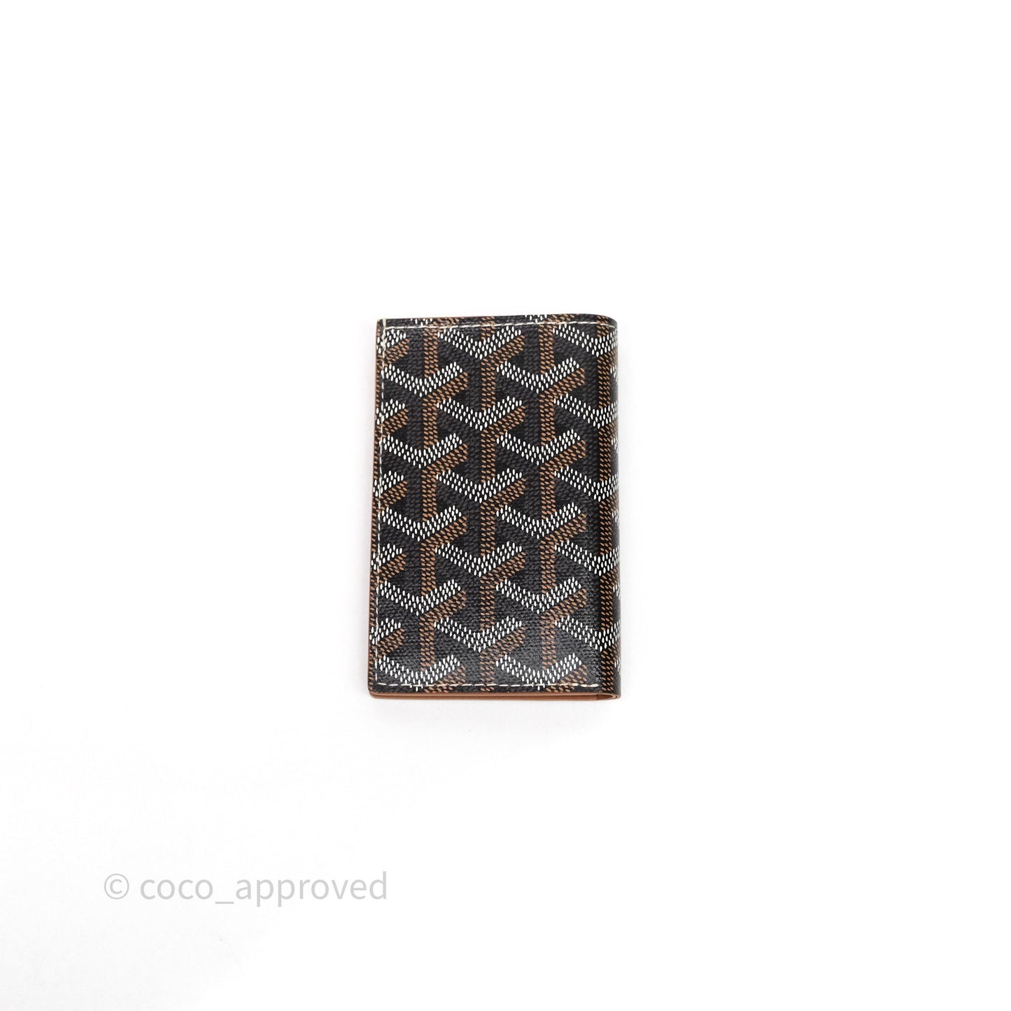 Goyard Saint Pierre Card Wallet Black/ Tan Goyardine