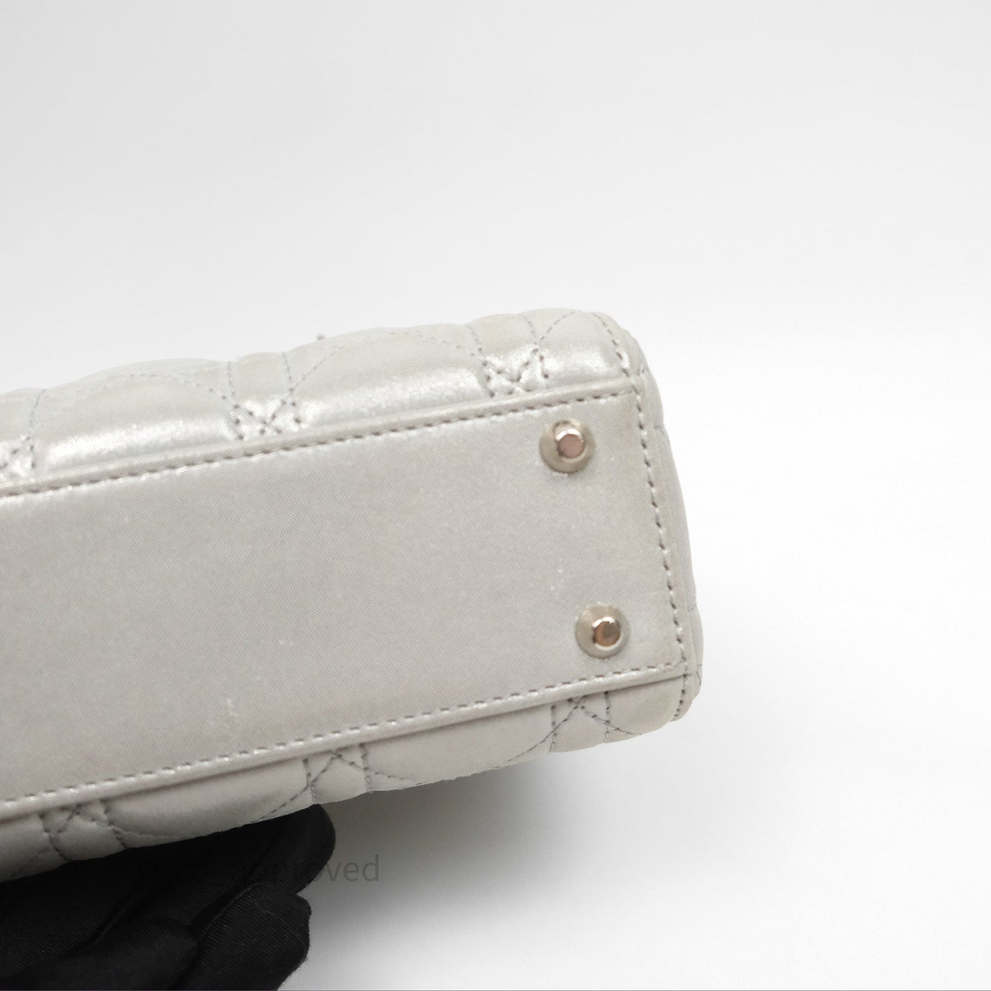 Christian Dior Calfskin Cannage Mini Lady Dior Grey
