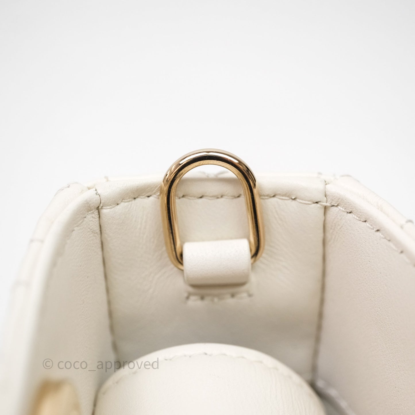 Christian Dior Micro Lady D-Joy Bag Latte Cannage Lambskin Gold Hardware